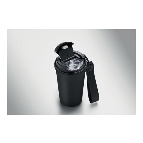 Becher recy. Edelstahl 400ml schwarz