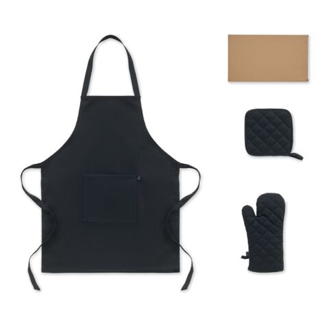 Küchen-Set recy. Baumwolle schwarz