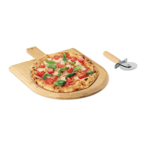 Pizza-Set Bambus holzfarben