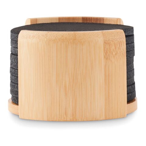 Recycled PET-Untersetzer-Set holzfarben | ohne Werbeanbringung | Nicht verfügbar | Nicht verfügbar | Nicht verfügbar