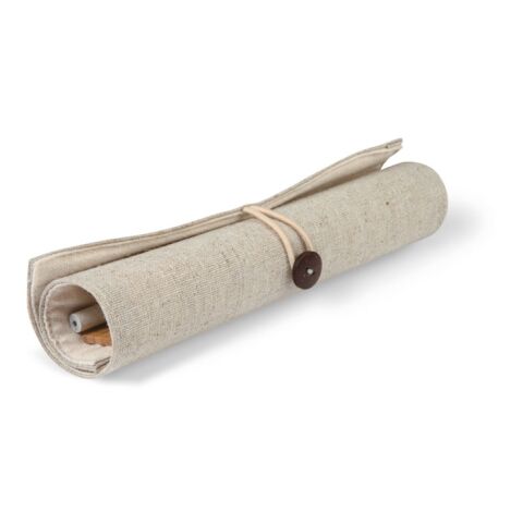 Baumwollmäppchen mit Holzknopfverschluss beige | ohne Werbeanbringung | Nicht verfügbar | Nicht verfügbar | Nicht verfügbar