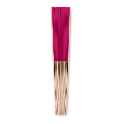 Fächer aus Holz und Polyester fuchsia | ohne Werbeanbringung | Nicht verfügbar | Nicht verfügbar
