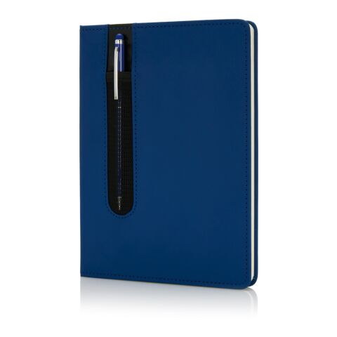 Basic Hardcover PU A5 Notizbuch mit Stylus-Stift navy blau | ohne Werbeanbringung | Nicht verfügbar | Nicht verfügbar | Nicht verfügbar
