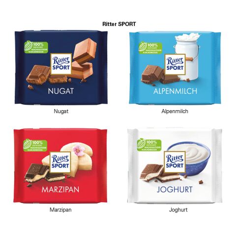 Ritter SPORT 100 g ohne Werbeanbringung | Tafel RItter SPORT Alpenmilch