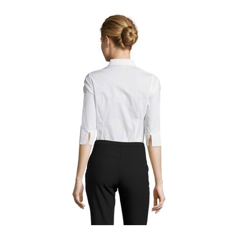 Effect Damen-Stretchbluse weiß | 3XL