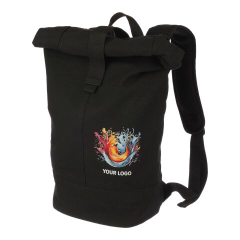 Polyester-Rolltop-Rucksack Micah Schwarz | ohne Werbeanbringung | Nicht verfügbar | Nicht verfügbar