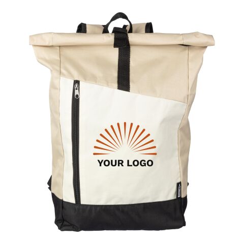 rPET (600D) Rolltop-Rucksack Marlene beige | ohne Werbeanbringung | Nicht verfügbar | Nicht verfügbar