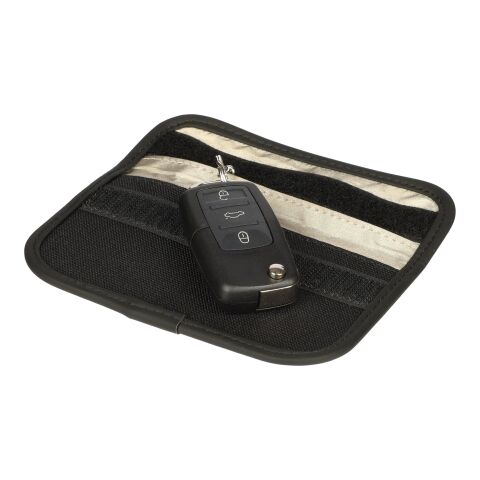 Recycelte Schlüssel- und Kartentasche Ripple Schwarz | ohne Werbeanbringung | Nicht verfügbar | Nicht verfügbar