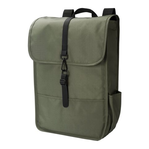 RPET Polyester (300D) Rucksack mit Lasche Lyric Grün