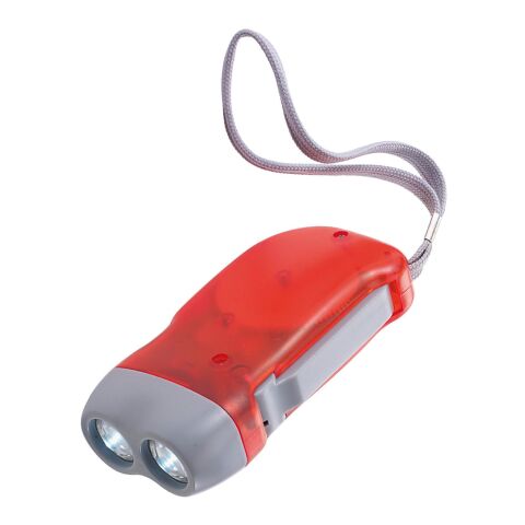 LED-Dynamotaschenlampe 'Mission' aus Kunststoff Silber