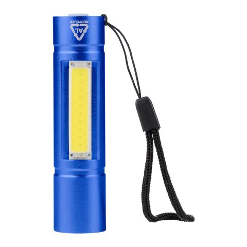 Taschenlampe aus recyceltem Aluminium COB Sami Kobaltblau