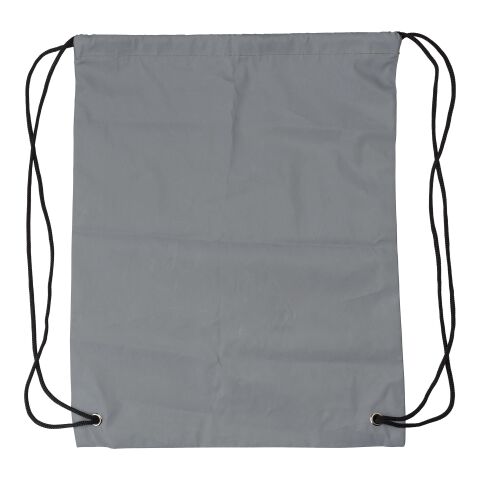 Rucksack aus Synthetik (190D) mit reflektierendem Kordelzug Grau | ohne Werbeanbringung | Nicht verfügbar | Nicht verfügbar