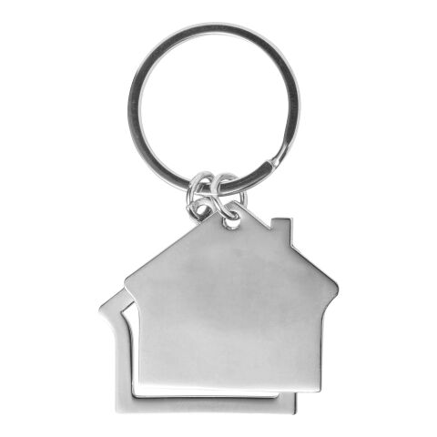 Schlüsselanhänger &#039;Home&#039; aus Zink-Aluminium in Hausform Silber | ohne Werbeanbringung | Nicht verfügbar | Nicht verfügbar