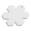 RFX™ Reflektierender PVC-Aufhänger Schneeflocke weiß | 1-farbiger Siebdruck | Rückseite | 53 mm x 61 mm