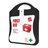 mykit, first aid, kit transparent schwarz | 1-farbiger Digitaler Aufkleber | Vorderseite | 90 mm x 127 mm