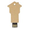 Haus USB-Stick 2.0 aus recyceltem Papier Kraftpapier | 1 GB | 1-farbiger Tampondruck | Vorderseite | 36 mm x 14 mm