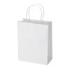 Kraft Papiertüte aus 120 g/m² Kraftpapier mit gedrehten Tragegriffen – 18 x 9 x 23 cm weiß