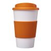 Americano® 350 ml Isolierbecher mit Schutzring und Schraubverschluss weiss-orange | ohne Werbeanbringung | Nicht verfügbar | Nicht verfügbar