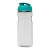 H2O Base® 650 ml Sportflasche mit Klappdeckel transparent klar-aquablau | ohne Werbeanbringung | Nicht verfügbar | Nicht verfügbar