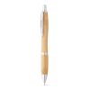NICOLE. Kugelschreiber aus Bambus mit Clip und Details aus Metall Natur | ohne Werbeanbringung | Nicht verfügbar | Nicht verfügbar | Nicht verfügbar
