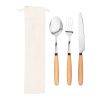 BOULUD. 3-teiliges Set aus Akazienholz Beige | ohne Werbeanbringung