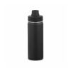 Salween Trinkflasche 560ml aus recy. Edelstahl.Doppelwandig, Doppelverschluss,Tragegriff Schwarz