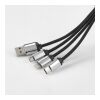 Boyle 4-in-1 Ladekabel recy. ABS, 10 W, Schlüsselring, beleuchtetem Logo Schwarz
