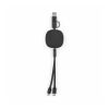 Bohr 3-in-1 Ladekabel aus recy. ABS, 1 m, einziehbar, 10 W Schwarz