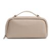 Macao 3,5L Kulturtasche aus recy.Leder. Mit Zipper und Tragegriff Natur