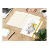 Notizbuch Match-Book Naturpapier-Hardcover individuell bedruckt Gelb | DIN A4 | ohne Werbeanbringung | Weiß | Cremefarben/Winkelkaro