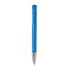 Kugelschreiber Atlas Transparent mit Metallspitze Blau Weiss-Blau Weiss