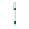 Kugelschreiber S40 Grip hardcolour Weiss-Grün | 1-farbiger Tampondruck | in Verlängerung vom Clip | 40 mm x 8 mm | Nicht verfügbar