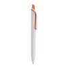 Kugelschreiber Modell Click Shadow - Hergestellt in Deutschland Weiss-Orange | 1-farbiger Tampondruck | in Verlängerung vom Clip | 40 mm x 8 mm | Nicht verfügbar