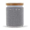 Bamboo wireless speaker Grau | 1-farbiger Tampondruck | Oberseite | Ø 50 mm | Nicht verfügbar
