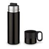 Isolierflasche mit Becher 500ml Schwarz | 1-farbiger UV-Druck | links vom Henkel | 60 mm x 50 mm | Nicht verfügbar