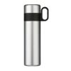 Isolierflasche mit Becher 500ml Silber | 1-farbiger UV-Druck | links vom Henkel | 60 mm x 50 mm | Nicht verfügbar