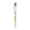 BIC® 4 Colours Shine Kugelschreiber Weiß-gold
