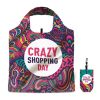 Faltbare recyceltes Polyester (rPET)-Tasche mit Hülle. Doppellagige Griffe Sublimation