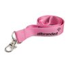 Nylon Schlüsselband PMS Wunschfarbe | ohne Werbeanbringung | 10 mm | Dog-Clip | Metall-Verschluss | Mit Safetyclip | Ausweishülle quer