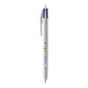BIC® 4 Colours Kugelschreiber BritePix Digital weiß | 1-farbiger Siebdruck | Upper Part-gegenüber vom Clip | 22.00 mm x 10.00 mm