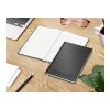 Notizbuch Note-Book RECYCLING Ecken spitz Naturpapier-Hardcover schwarz Schwarz | DIN A5 | ohne Werbeanbringung | Winkelkaro