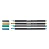 STABILO Pen 68 metallic 4er-Set Fasermaler ohne Werbeanbringung
