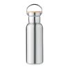 Doppelwandige Trinkflasche mit Bambus Deckel transparent grau | ohne Werbeanbringung | Nicht verfügbar | Nicht verfügbar | Nicht verfügbar