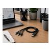 3-in-1 Ladekabel 'Belfast' aus Aluminium und Nylon Schwarz