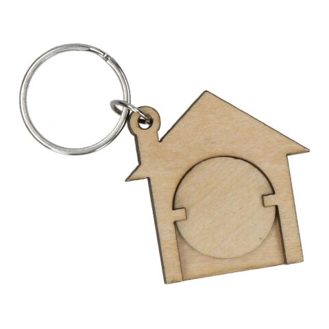 Holzchip-Schlüsselanhänger &quot;House&quot; natur | ohne Werbeanbringung | Nicht verfügbar | Nicht verfügbar