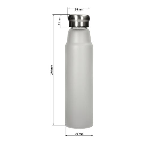 Glasflasche &quot;Life&quot; 700 ml, Frosted grau | ohne Werbeanbringung | Nicht verfügbar | Nicht verfügbar