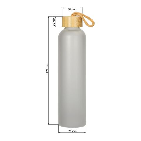 Glasflasche &quot;Bamboo&quot; 750 ml, Frosted grau | ohne Werbeanbringung | Nicht verfügbar | Nicht verfügbar