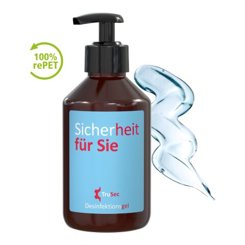 250 ml Spender - Hände-Desinfektionsgel (DIN EN 1500) - Body Label Braun | ohne Werbeanbringung