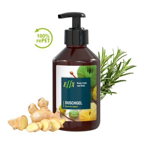 250 ml Spender - Duschgel Rosmarin-Ingwer - Body Label Braun | ohne Werbeanbringung