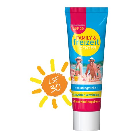 25 ml Tube - Sonnenmilch LSF 30 - FullbodyPrint Weiß | ohne Werbeanbringung